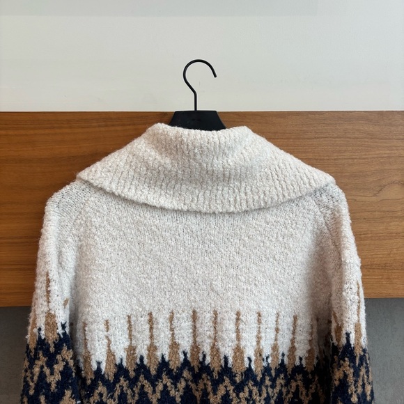 NWOT J.CREW Fair Isle johnny-collar sweater in bouclé yarn, Size XS - Picture 13 of 16